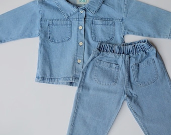 Adorable ensemble en jean pour bébé | 100 % coton | Mode bébé tendance