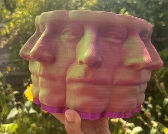 Jardinière imprimée en 3D - Tête de pot - Trous de drainage inclus - Multicolore - Moyenne