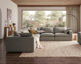 Dawson L-Shape Sectional Sofa Light and airy with feather-filled cushions