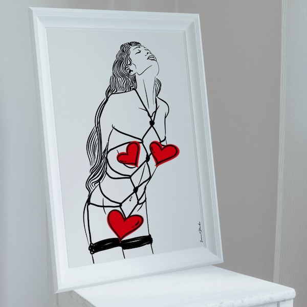 Sensual Bedroom Wall Art - DIGITAL DOWNLOAD - PDF for art lovers of erotic nude illustrations - 34