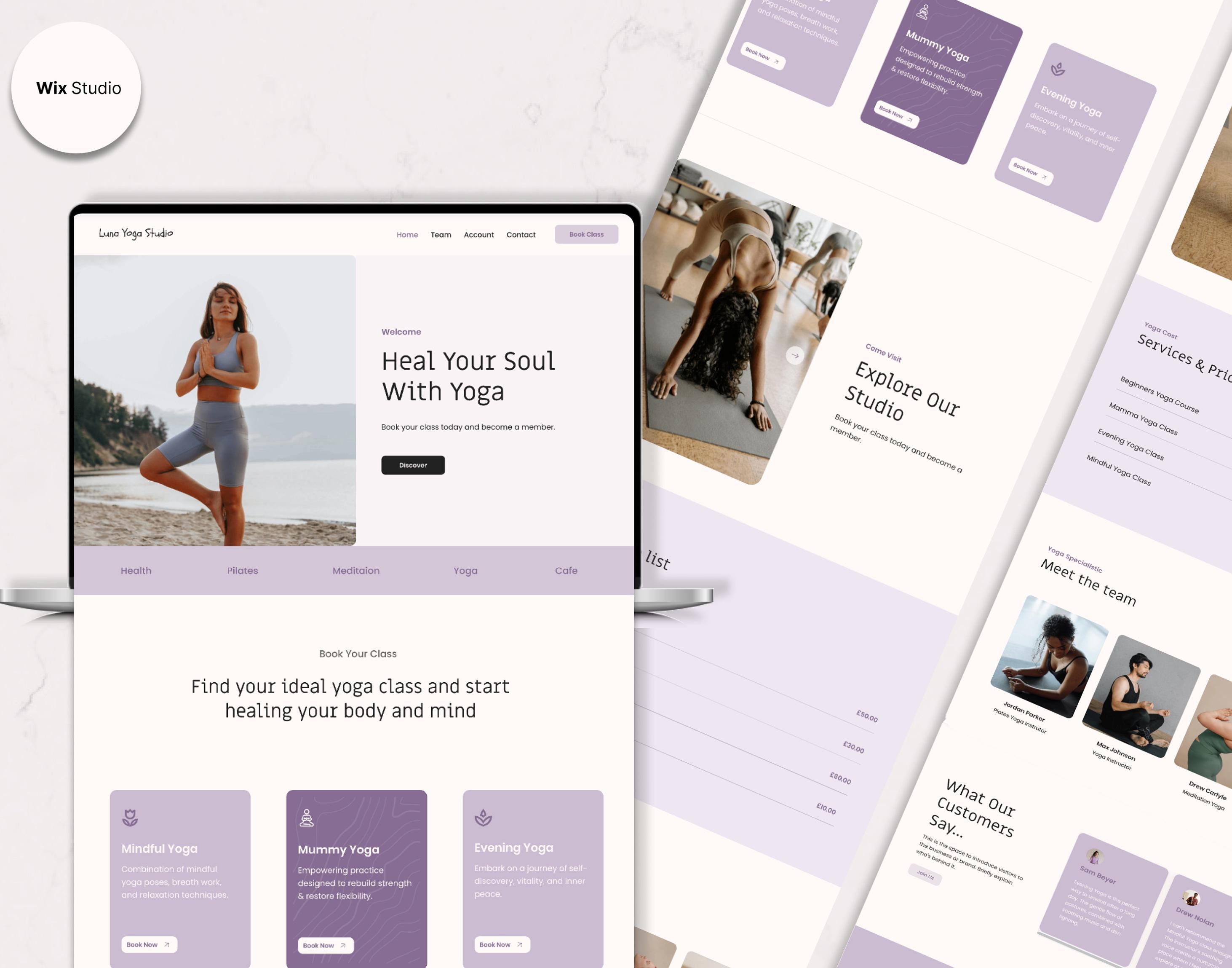 Yoga Pilates Studio Website Template Wix Wix Yoga Template Yoga Studio