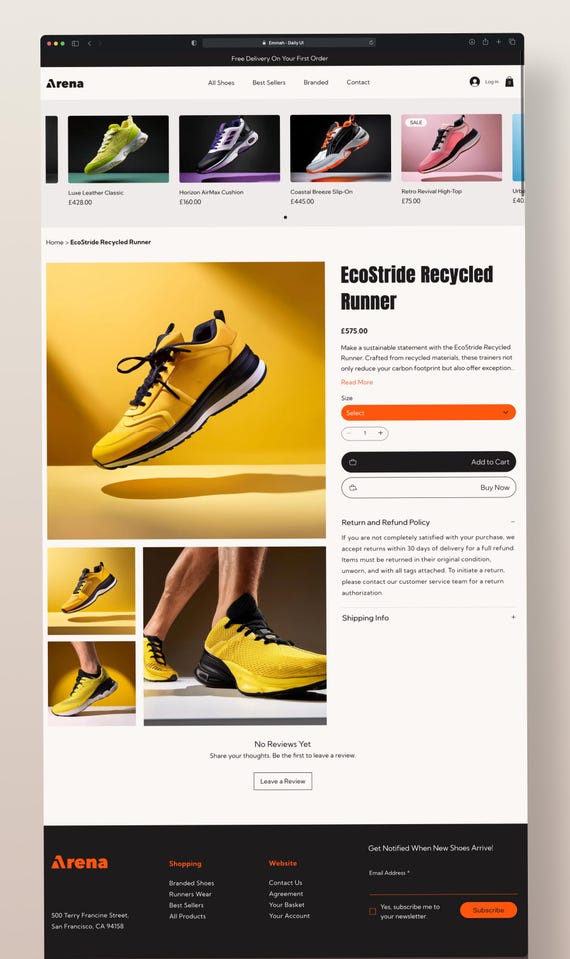 Shoe Store Website Template: Online E-commerce Wix Studio