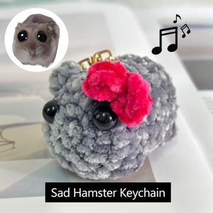 Sad Hamster Crochet WITH MUSIC / Sad Hamster Crochet,Sad Hamster Amigurumi, Amigurumi,Handmade/ Special gift/Sad Hamster keychain