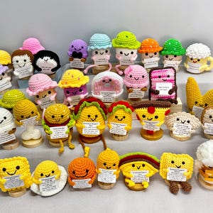 Amuseable Crochet Mini Fast Foods Fruits Veggies Positive Sports Player Gift Staff Appreciation Birthday Gift,Positive food,Crochet Taco
