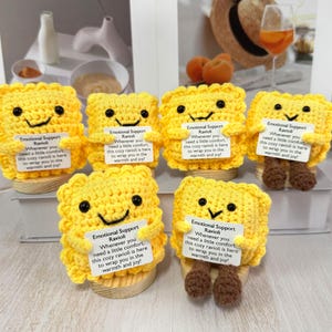 Batch Emotional Support Ravioli Crochet Plush Amigurumi - Comforting Handmade Gift , Unique Cozy Gift for Stress Relief,Mother's Day gift