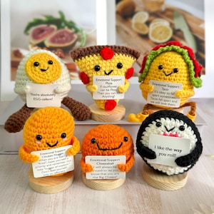 Emotional support crocheted Tucker/Taco/Chicken nuggets/Egg/Pizza/Sushi/Cheese Ball,Handmade crocheted food,Fun gifts,Crocheted delicacies