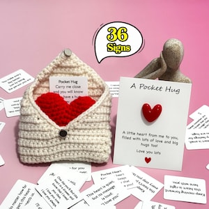 Pocket Hug Care Package | Crochet Envelope + Plush Heart+ Uplifting Affirmations,Portable Hug in a Pouch,Mother's Day gift