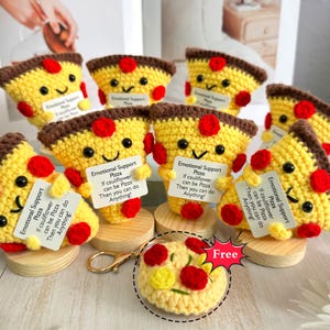 Emotional Support Pizza,Handmade Crochet Pizza,Crochet Fast Food,Gifts for Food Lovers/Friend/Team,Crocheted delicacies,Birthday gifts