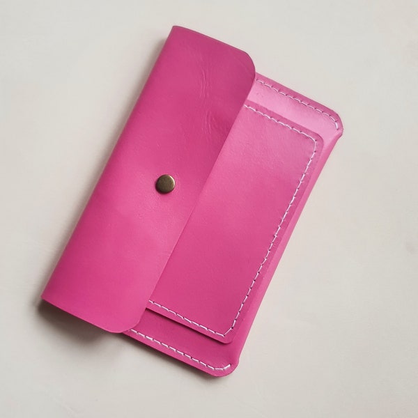 Hot Pink Leather Travel Wallet