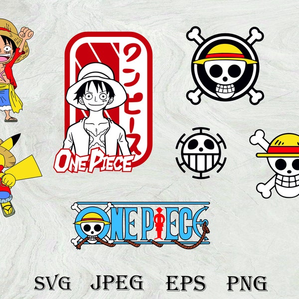 One Piece Svg, One Piece Png Anime Vector, Anime Cutfile, Anime Clipart, Anime Print, Anime Font, Anime Cricut