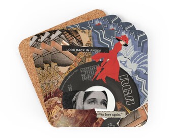 Coaster Set of 4 "Look Back" Design: MNK MishMash Collage