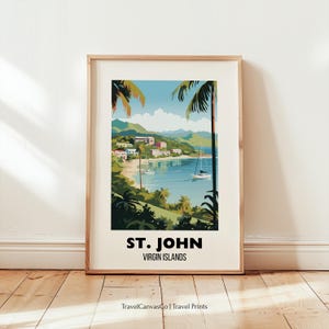 Virgin Islands Print Wall Art, St John Travel Poster Artwork, Tropical Island Home Decor Gift, Saint John Digital Download, Birthday Present