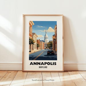 Annapolis Travel Print Wall Art, Annapolis Art Poster, Annapolis Gift, Maryland Artwork, Annapolis Home Decor, Digital Download Art