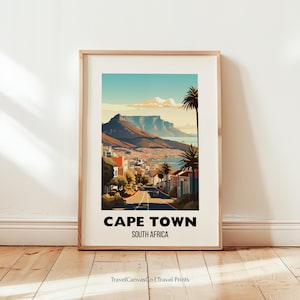 Cape Town Travel Poster Wall Art, City Art Poster, Africa Travel Prints, Cape Town Gift, South Africa Print, Digital Download Wall Art