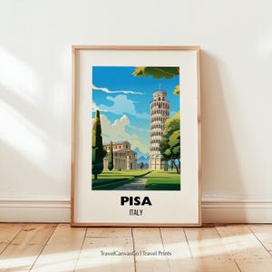 Pisa Travel Print Wall Art, Pisa Italy City Art Poster, Italy Prints, Pisa Home Decor Artwork Gift, Leaning Tower of Pisa Digital Download