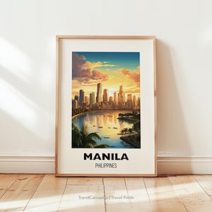 Manila Poster, Filipino Artwork Manila Travel Poster Philippines Art Colorful Wall Art Manila Digital Wall Print Travel Art Digital Download