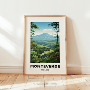 Monteverde Costa Rica Travel Print Wall Art, Monteverde Costa Rica Travel Poster, Cloud Forest Home Decor Artwork Gift, Digital Download Art