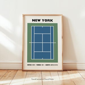New York Grand Slam Tennis Print Wall Art, Tennis Artwork Home Decor, Tennis Poster Wall Art, Tennis Majors Gift, USA Hard Court Tennis Art