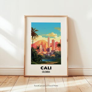 Cali Travel Print Wall Art, Cali Colombia Travel Gift, Cali Colombia Travel Poster, Birthday Present, Printable City Poster Digital Download