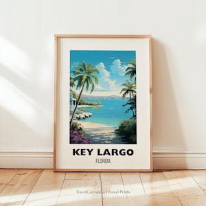 Key Largo Travel Print Wall Art, Key Largo Florida Art Poster, FL Beach Wall Art, Key Largo Home Decor Artwork Gift, Digital Download Art