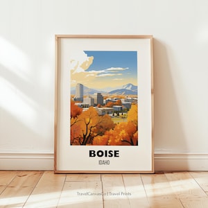 Boise Idaho Travel Print Wall Art, Boise Poster, Idaho Travel Prints, Boise Art Print Gift, Boise Illustration Home Decor, Digital Download