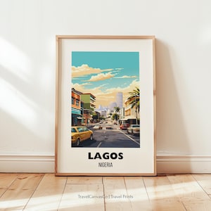 Lagos Travel Poster Wall Art, Lagos Nigeria City Art Poster, Africa Home Decor, Lagos Travel Gift, Nigeria Artwork Posters, Digital Download