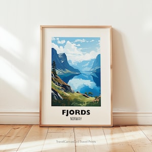 The Fjords Travel Print Wall Art, Fjords Poster, Fjords Norway Home Decor Gift, Norwegian Mountains, Scandinavian Artwork, Digital Download
