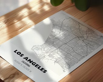 Los Angeles Map Print, LA Wall Art, California Map, Los Angeles Map Poster, Los Angeles, LA Map, Black and White Map, Minimal Map Gift