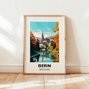 Bern Travel Print Wall Art, Bern Switzerland Poster, Switzerland Travel Prints, Bern Travel Gift, Birthday Present, Digital Download Artwork