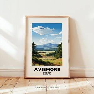 Aviemore Scotland Print Wall Art, Aviemore Travel Art Poster, Scottish Highland Poster, Nature Lover Gift, Cairngorms National Park Download