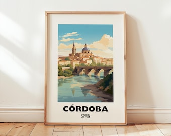 Córdoba Spain Travel Poster Wall Art, Cordoba Art Print, Spain Travel Prints, Cordoba Home Decor, Cordoba Artwork Gift, Digital Download