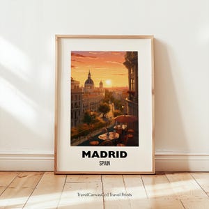 Madrid Travel Poster Wall Art, City Art Poster, Europe Travel Prints, Spain Wall Art, Madrid Gift, Madrid Print, Digital Download Wall Art