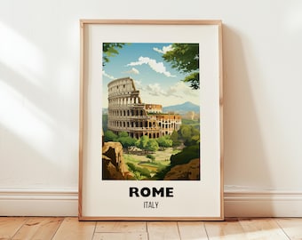 Rome Travel Poster Wall Art, City Art Poster, Europe Travel Prints, Italy Wall Art, Rome Gift, Rome Print, Digital Download Wall Art