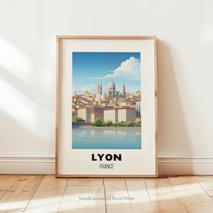 Lyon France Travel Poster Wall Art, Lyon Print, Lyon Illustration, Lyon France Travel Gift, City Wall Decor, Digital Download, Wedding Gift