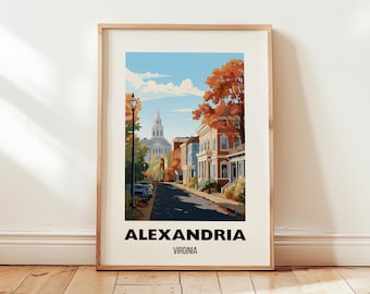 Alexandria Virginia Travel Print Wall Art, Alexandria Poster, Alexandria Virginia Gift, City Poster Art, Decor