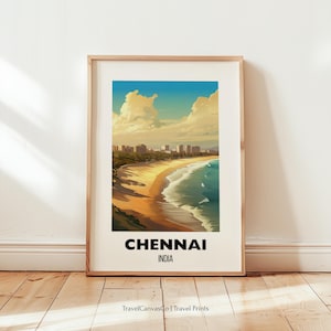 Chennai Travel Print Wall Art, Chennai India Poster, India Travel Prints, India Travel Gift, Digital Download, Printable City Poster Decor