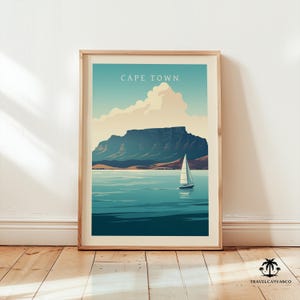 Cape Town South Africa Travel Print Wall Art, Cape Town Poster, Cape Town Home Decor Gift, South Africa Artwork, Minimalist Digital Download