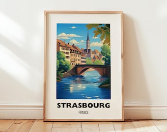 Strasbourg Travel Poster Wall Art, Strasbourg France Print, Strasbourg France Gift, European Destinations Home Decor, Art