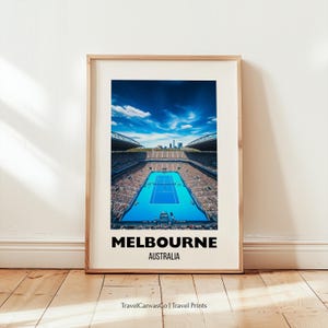Grand Slam Tennis Wall Art, Melbourne Park Australia Tennis, Melbourne Travel Print, Tennis Artwork Gift, Grand Slam Poster Print Hard Court