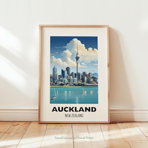Auckland Travel Poster Wall Art, City Art Poster, New Zealand Travel Prints, Auckland Gift, Auckland Print, Digital Download Wall Art