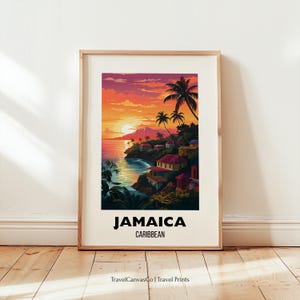 Jamaica Travel Print Wall Art, Jamaica Poster, Jamaica Caribbean Travel Gift, Printable City Poster, Birthday Present, Digital Download Art