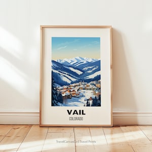 Vail Travel Poster Wall Art, City Poster, Ski Travel Prints, Vail Wall Art, Vail Gift, Colorado Print, Digital Download Wall Art, Mountain