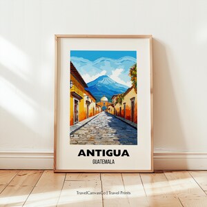 Antigua Travel Poster Wall Art, Guatemala Art Print, Antigua Home Decor Gift, Latin America Artwork, Birthday Present, Digital Download