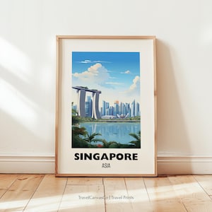 Singapore Travel Poster Wall Art, Asia Poster Print, Asia Travel Print, Singapore Wall Art Singapore Gift, Singapore Print, Digital Download