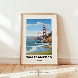 San Francisco Travel Poster Wall Art, City Art Poster, California Travel Print, Golden Gate, San Francisco Gift Print Digital Download Art