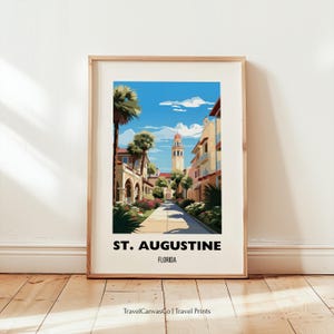 St. Augustine Travel Print Wall Art, St. Augustine Florida City Poster, USA Home Decor Gifts, Birthday Present, Digital Download Artwork