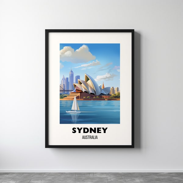 Sydney Travel Poster Wall Art, City Art Poster, Australia Travel Print, Australia Art, Sydney Gift, Sydney Print, Digital Download Wall Art