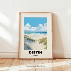 Destin Beach Florida Travel Print Wall Art, Destin Florida Poster, Coastal House Decor Gift, Beach Wall Artwork, Printable Digital Download