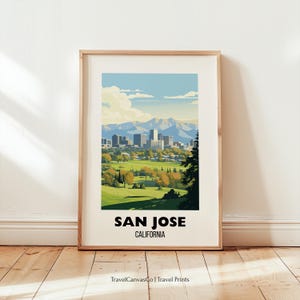 San Jose California Travel Print Wall Art, San Jose City Poster, California Skyline Art Gift, Silicon Valley Home Decor, Digital Download