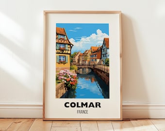 Colmar France Travel Poster Wall Art, Colmar France Poster, Europe Print, France Wall Art, Colmar Gift, Colmar Print, Digital Download Art